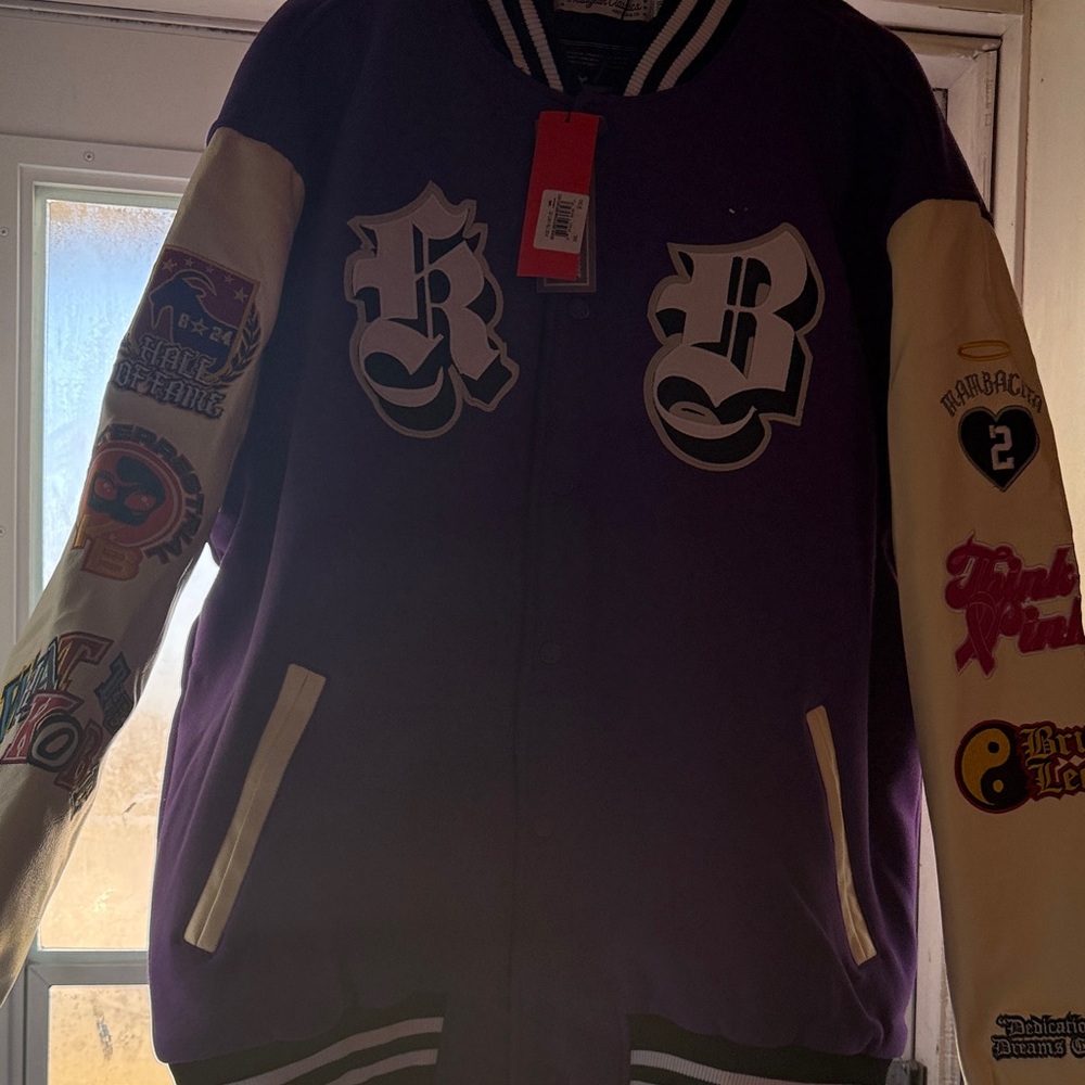 Purple and Cream Varsity Jacket
